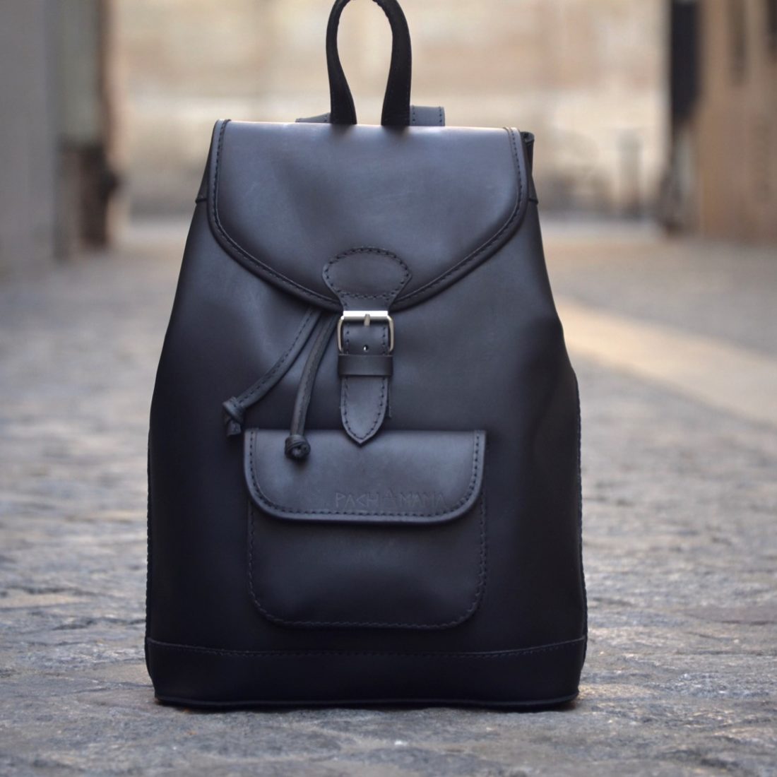 Sac Dos Cuir Noir Gabi Sac Dos Urbain En Cuir Pachamama