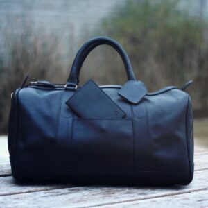 sac weekend cuir noir