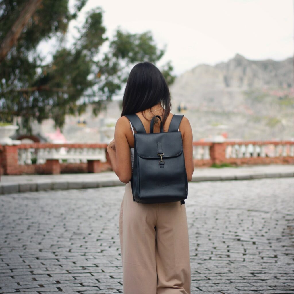 women leather backpack