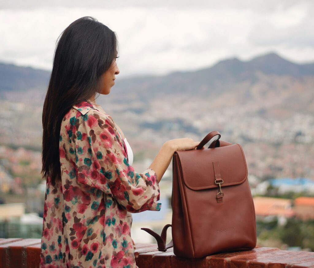 women leather backpack